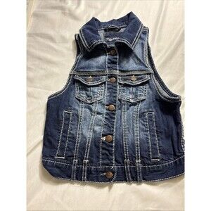 Kids  Maurices medium jean vest Western Hip Hop, Boho Versatile Spring Fall X